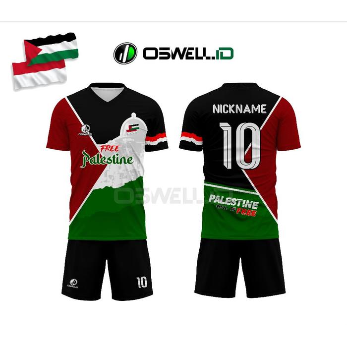 Jersey Futsal dan Sepak Bola PALESTINA SAVE Palestine Will Be Free Full Printing Premium [OSWELL - F