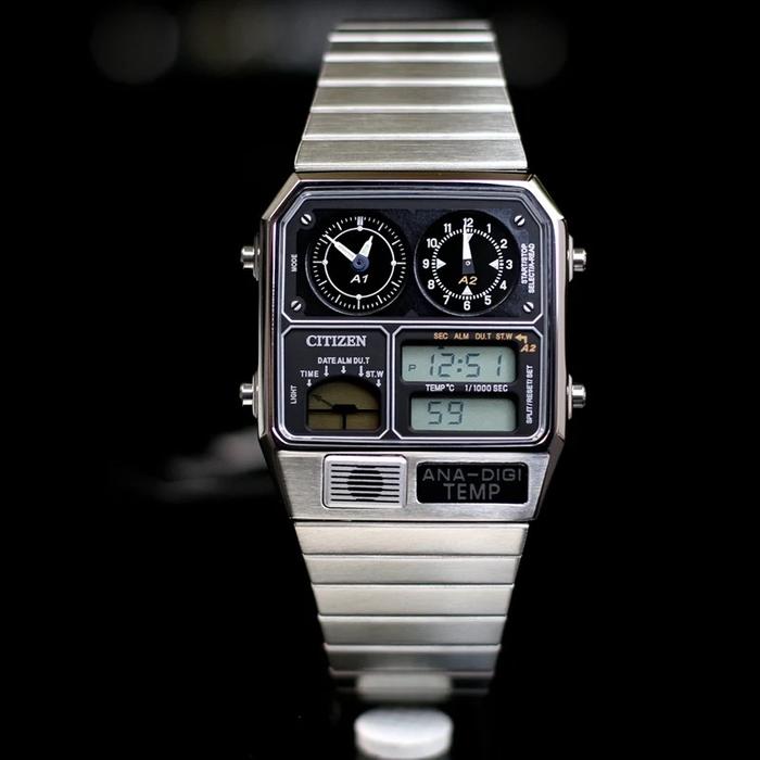Citizen Jam Tangan Ana Digi Temp JG2101-78E RARE ITEM dengan Tampilan Analog dan Digital