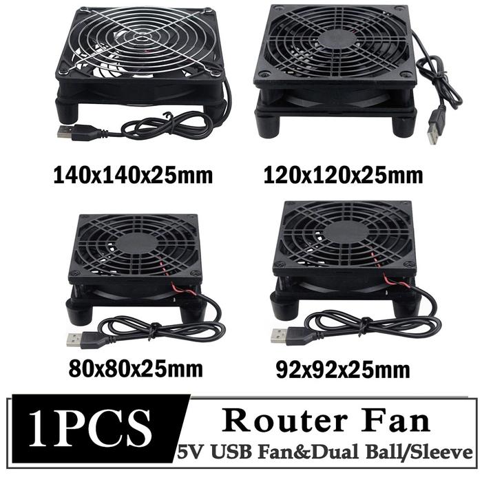 Gdstime 5V USB Power TV Box Wireless Router Fan 80mm 90mm 120mm 140mm Silent Computer Cooler W/Screw