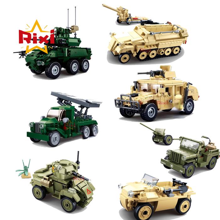 Military WW2 BM-13 Rocket Artillery Katyusha Building Blocks Armored