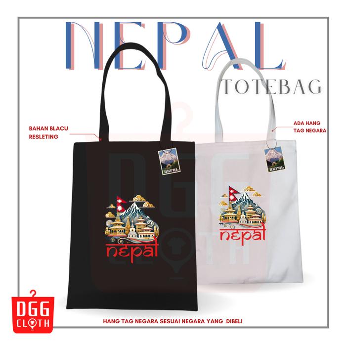 DGGClothing Totebag Souvenir Nepal Tas Kanvas Resleting Oleh Oleh Kathmandu 4