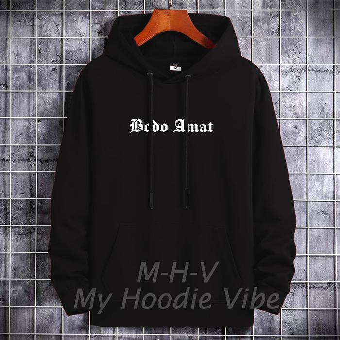 Sweater Hoodie Jumper Pria Wanita Bahan Fleece Tulisan Klasik Bodoamat099 Nyaman Lembut adem M-H-V M