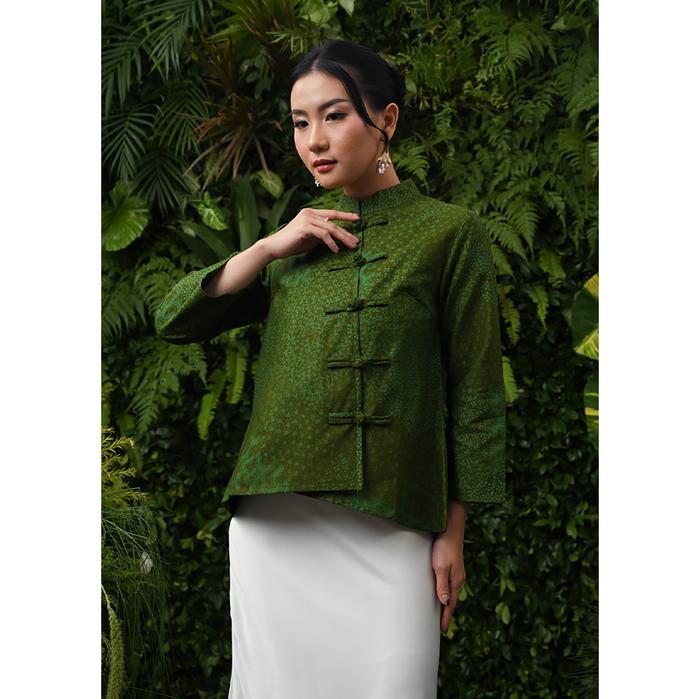 Nona Rara - Vivi Encim T4945, Baju Kerja Batik Ouse Wanita Modern