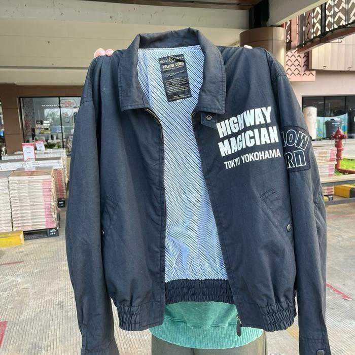 yellowcorn jaket motor yellow corn jacket size M touring second bekas preloved jepang hitam black bi
