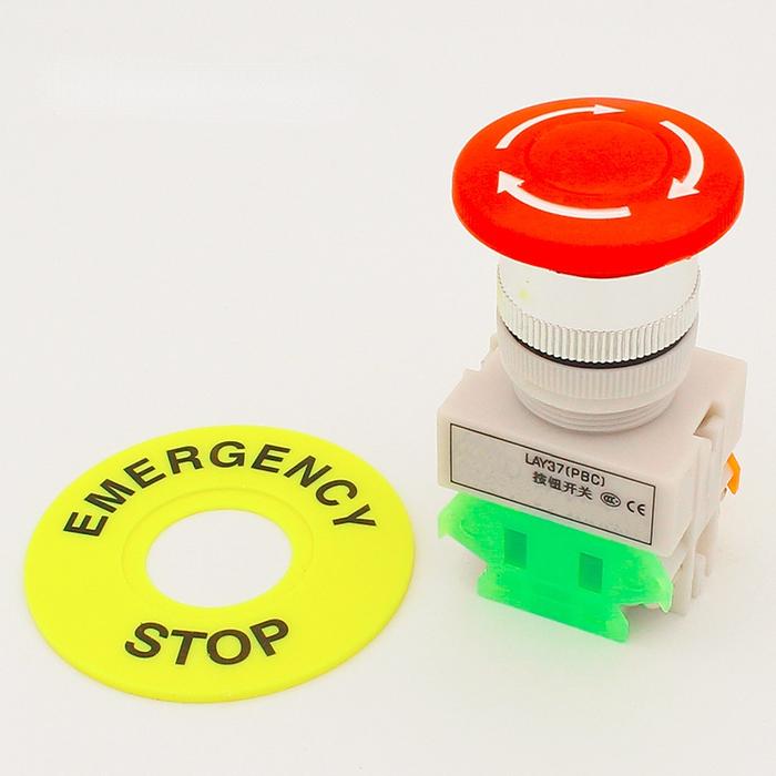 LHLL- Red Mushroom Cap 1NO 1NC DPST Emergency Stop Push Button Switch