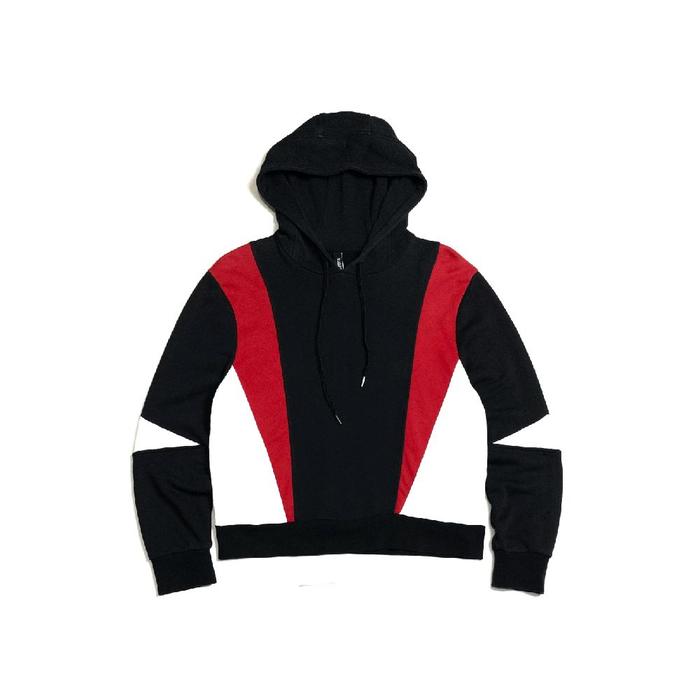 Neil Barrett Black Panelled Modernist Retro Hoodie