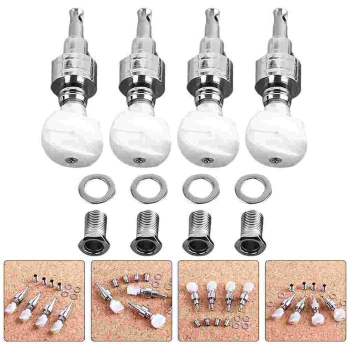 4pcs Banjo Machine Heads Tuning Pegs Tuners Keys with 4 Bushings for