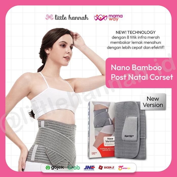 [100% ORIGINAL] MAMAWAY Nano Bamboo Postnatal Belly Band Corset Grey - Korset Pasca Melahirkan Mamaw