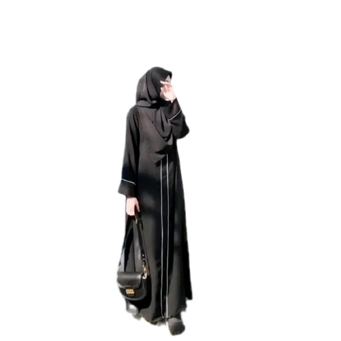 Abaya Turky Basic Terbaru/Abaya Arab Material woollpeach premium/Baju muslim variasi plat putih Tang