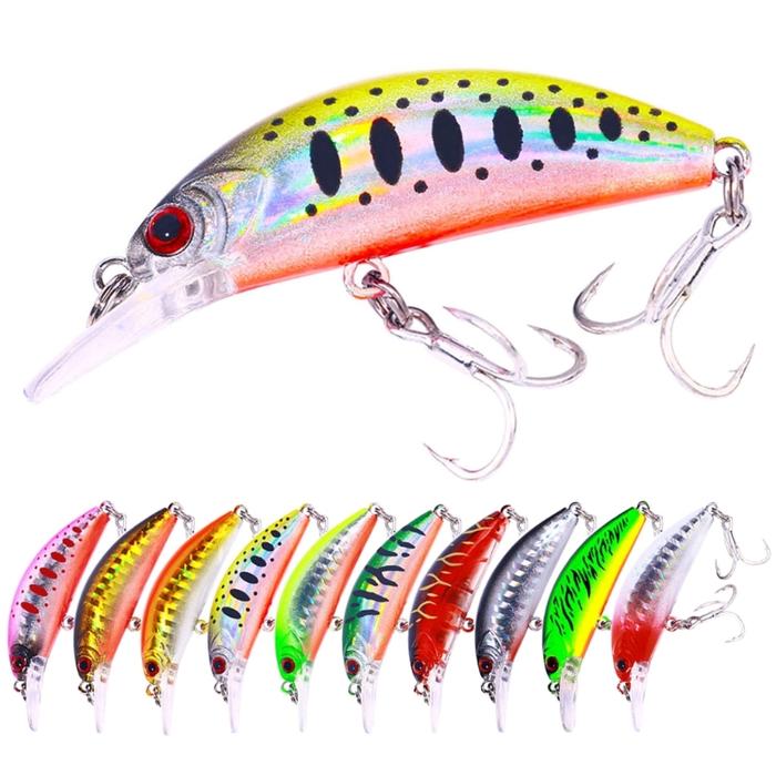 Minnow Fishing Lure Wobbler Floating Hard Artificial Baits 3D Eyes