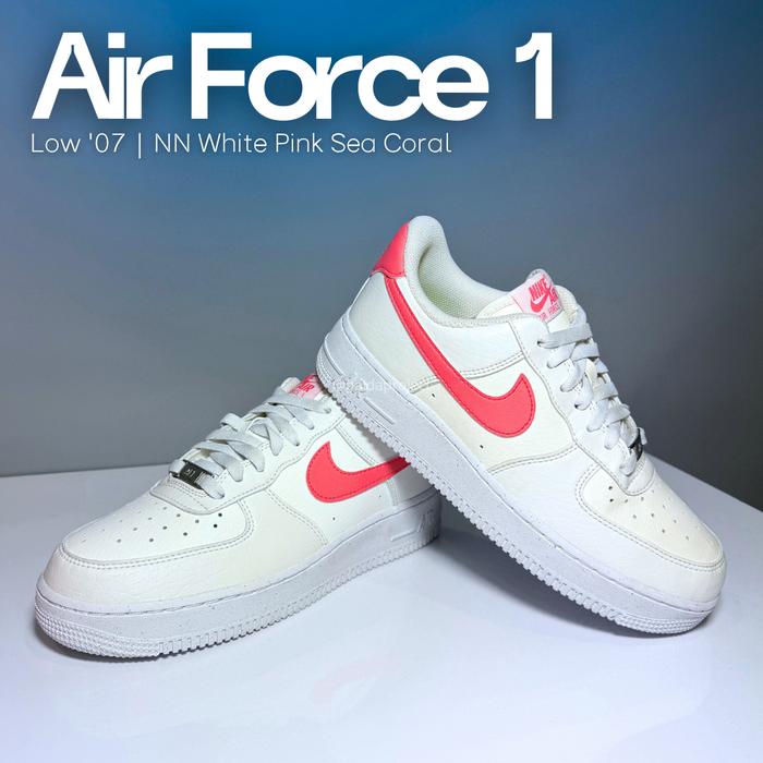 Sneakers Shoes Nike Air Force 1 Low '07 NN White Pink Sea Coral W (DV3808 100) - 100% Original