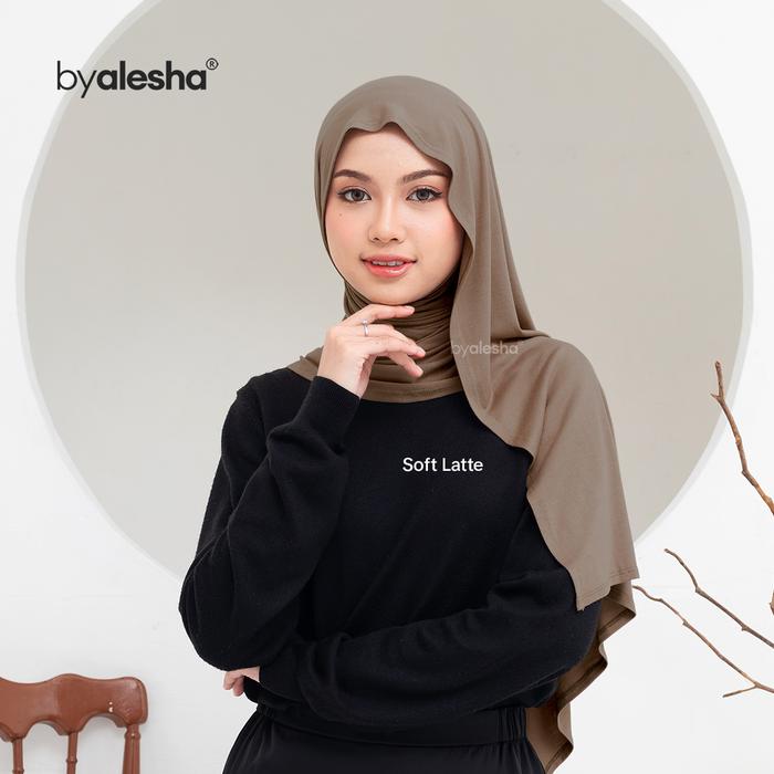 ByAlesha Pashmina VISCOSE RAYON AIRFLOW Premium SOFT LATTE | Adem Flowy Super Mleyot, Anti Gerah & N