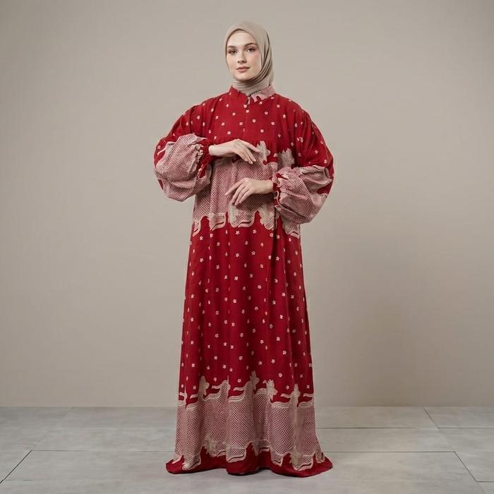 Gamis Gaun Abaya Kaftan Daster Terbaru Kekinian  Lebaran Bahan Rayon Motif Ayana By Leamore Butik