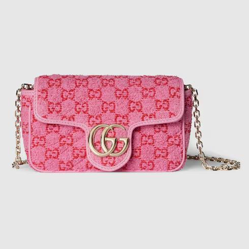 Tas messenger,Tas Premium Wanita,GG Marmont mini shoulder bag,pink