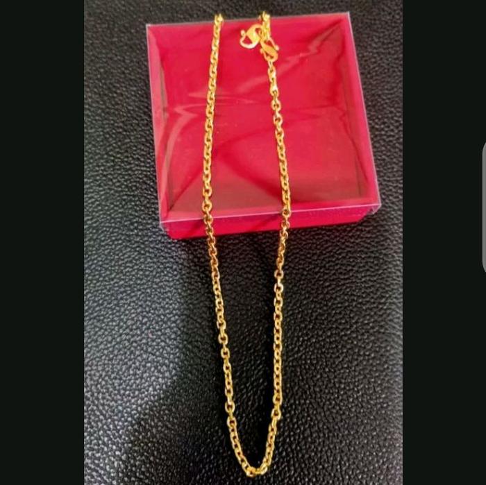Kalung rantai medan nori 1 suku Lapis mas 24,pnjng 45cm. Awet dipakai Hari2