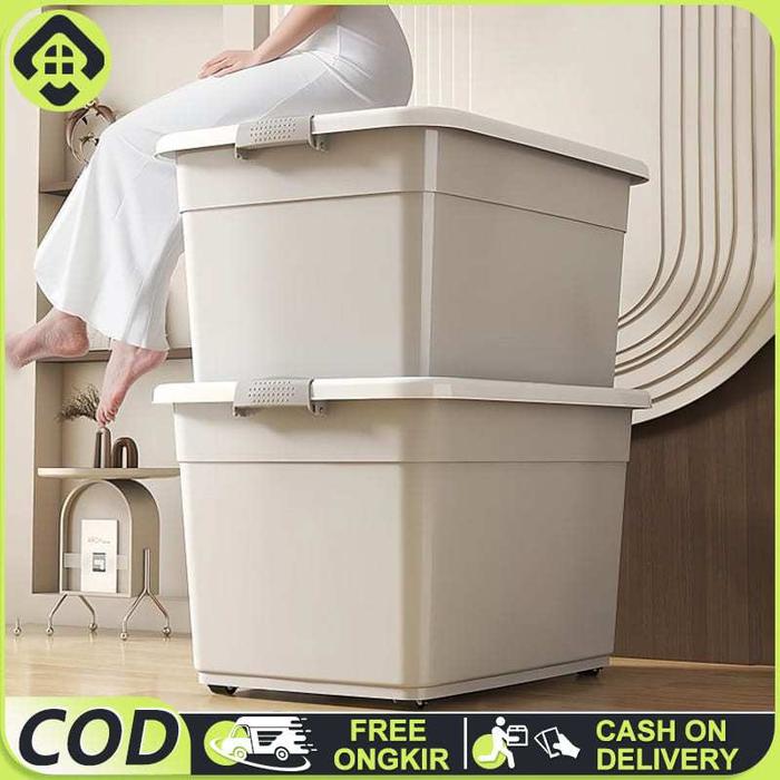 SALVO Storage Organizer Box  Plastik Kotak Penyimpanan Berkapasitas Besar Transparan Container Box J