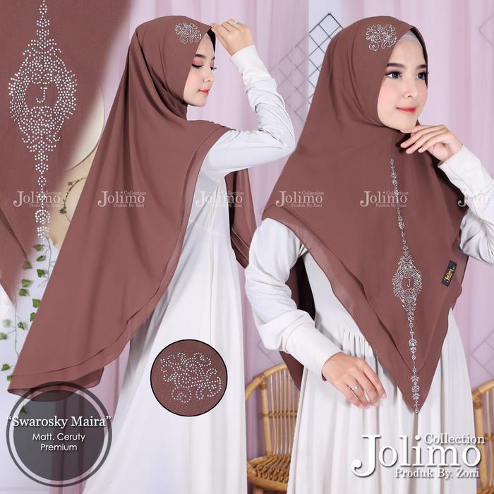 Promo Khimar Ceruty babydoll Premium Maira Swaarosky / Jilbab 2 Layer / Hijab Pet Antem / hijab terb