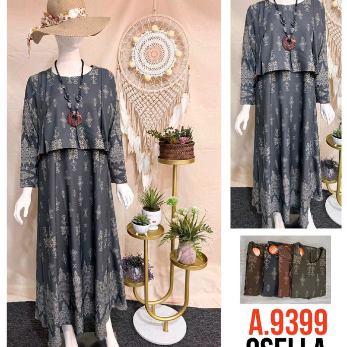 GAMIS MIDI DRESS WANITA CANTIK BAHAN OSELLA PREMIUM TERBARU KEKINIAN Muslim Nyaman