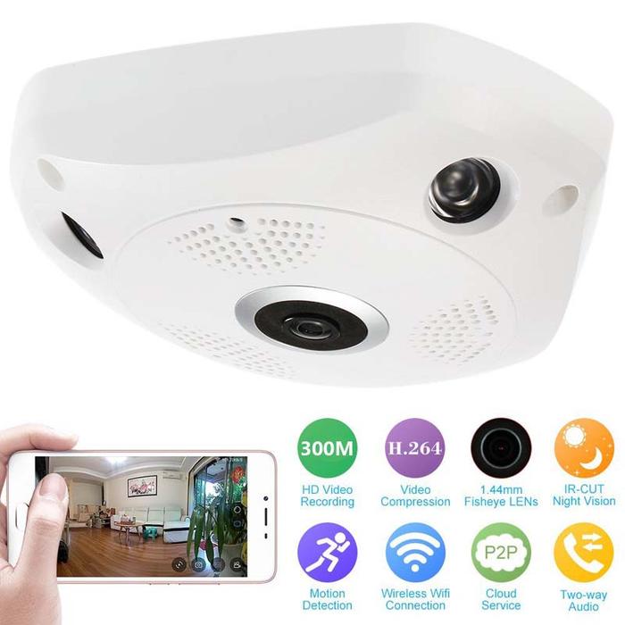 360 Degrees Panoramic wifi camera 4 Lens Wireless Home Security CCTV Camera for Home Use VR cam