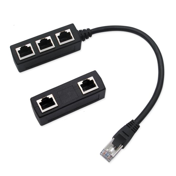 3 in 1 RJ45 Splitter LAN Ethernet Network RJ45 Connector Extender