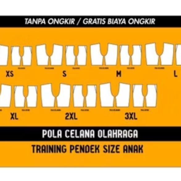 Pola Baju Olahraga anak dan celana pendek Siap Print Ukuran S-XL CDR TK-SD untuk Sublim Printing For