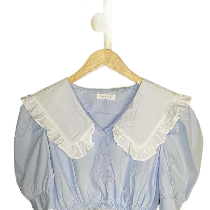 Korean Crop Blouse Thrift | Vintage Style | Casual Chic