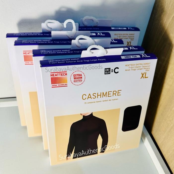 Uniqlo 100% Authentic Asli - Cashmere Heattech Extra Warm - Turtle Neck - Blend T-Shirt Turtle Neck 