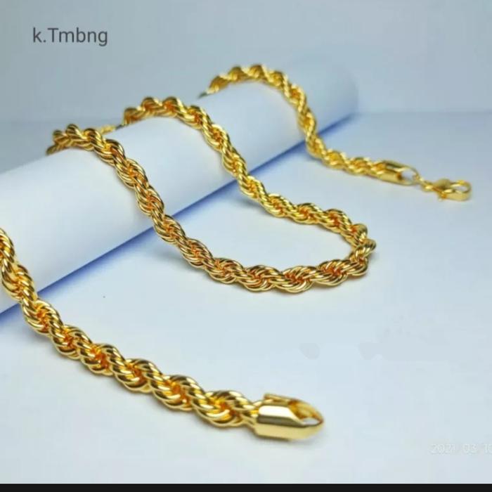 Kalung perhiasan accessories fashion pria ,kalung tambang, kalung perhiasan mirip mas asli ,perhiasa
