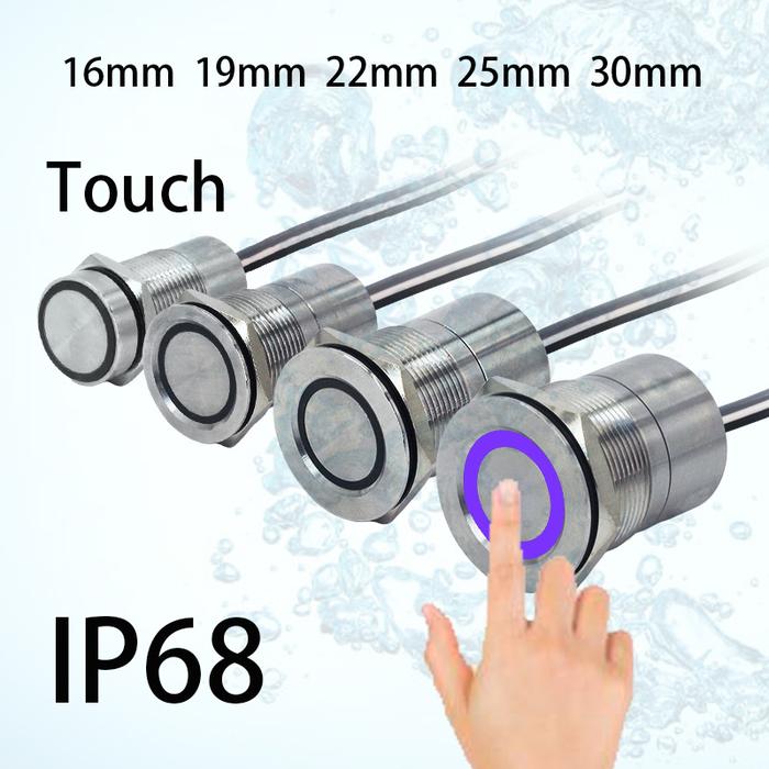 Electrical IP68 Touch Switch Waterproof Button Led Momentary