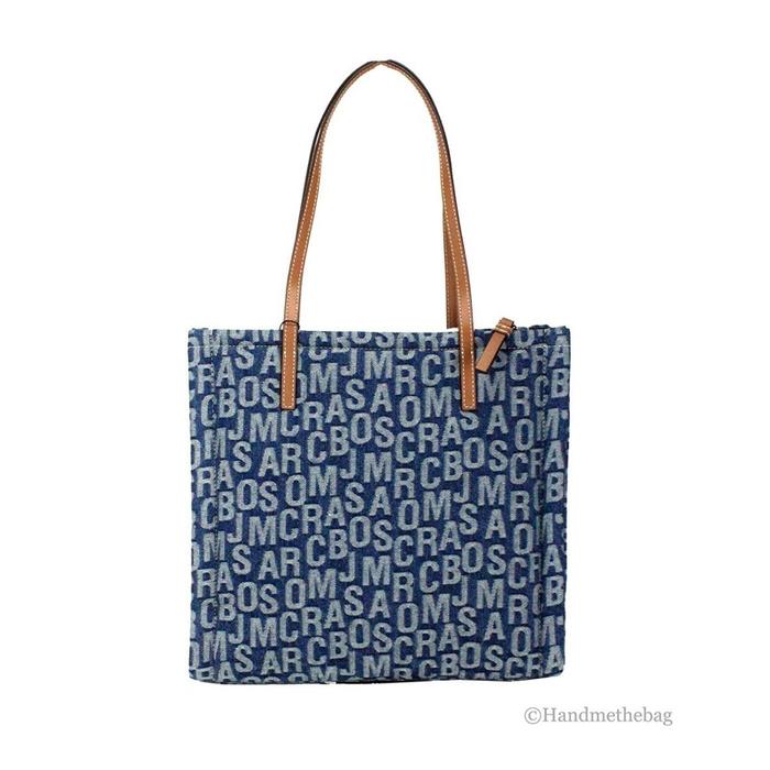 Ala Marc Jacobs Tote Denim Bag Tas The Washed Monogram Grind Canvas OEM