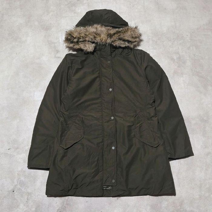 Jaket parka bulang wanita hijau army bekas