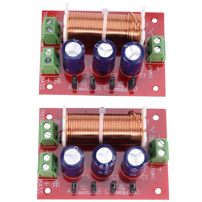 Super Deals 2Pcs 400W Speaker Crossover 2 Way Audio Adjustment Tweeter Bass Speakers Filter Frequenc