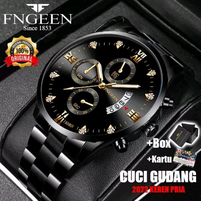Jam Tangan Pria Dewasa Fngen Full Stainless Tahan Air dan Gores - Watches