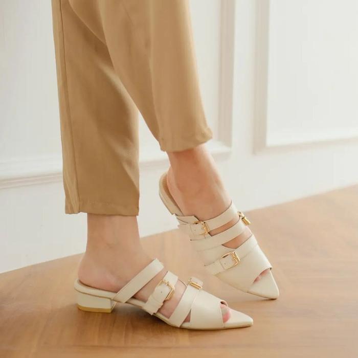 Lamelika - Eclaire Sepatu Sandal Wanita Flat Shoes Wanita Elegan Slip On 3Cm