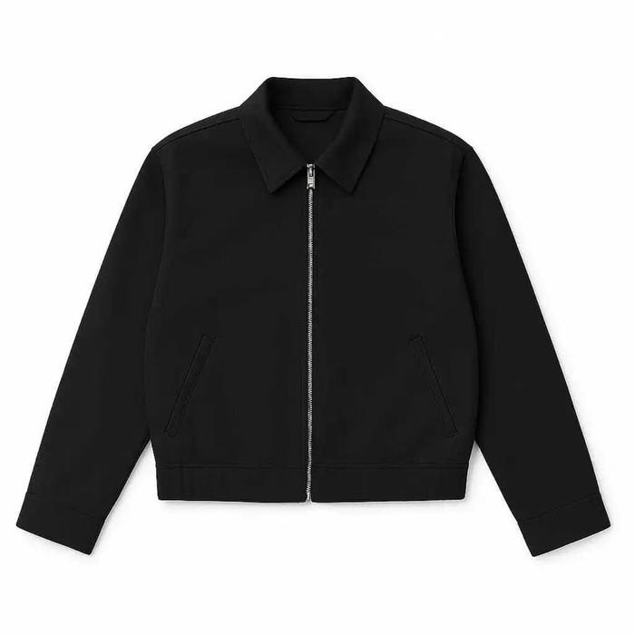 GAFFI.store17 - work jacket boxy basic polos - jaket kerja basic polos hitam unisex Casual Zipper K