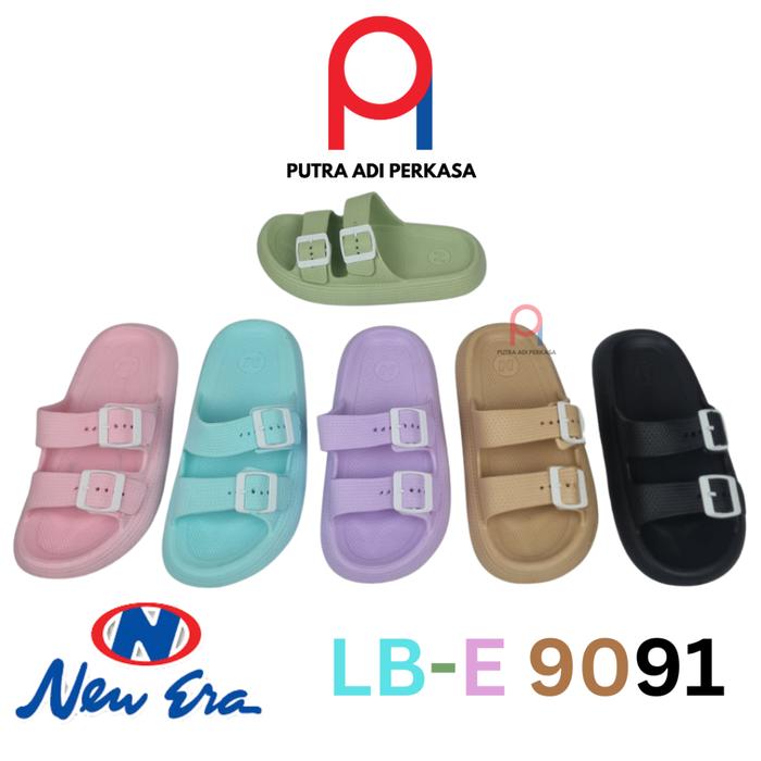 Sandal Slop wanita Model Gesper Ban 2 New Era LB E 9091 Karet