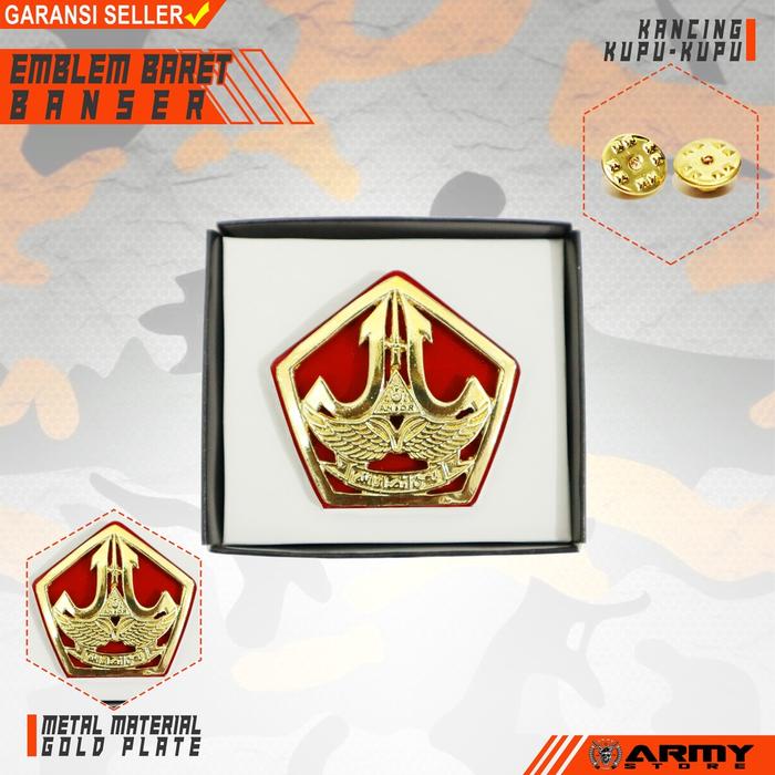 Emblem Baret Banser Arab Gold Plate Kualitas terbaik Clips