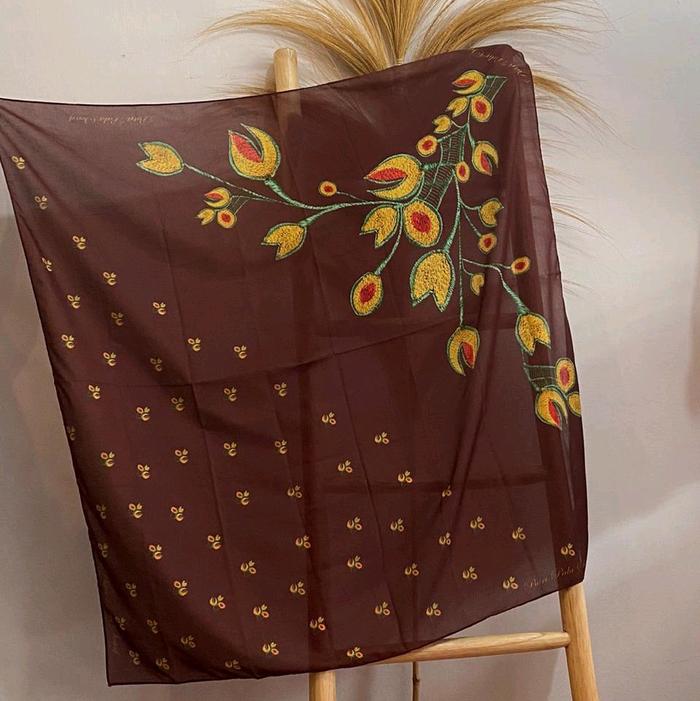 hijab motif buah pala khas aceh selatan