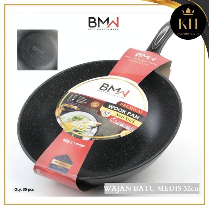 Kh- Wajan Batu Medis / Wajan Penggorengan Anti Lengket Anti Goresan Ukuran 32CM