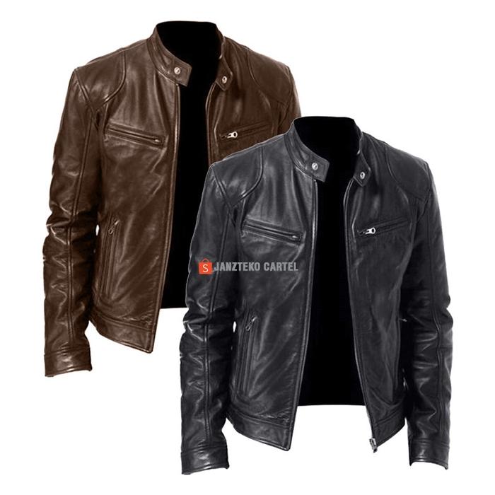 JNK x HUGO - Jaket Pria Bahan Kulit Sintetis Viena PU Synthetic Leather Original Premium Motor Touri