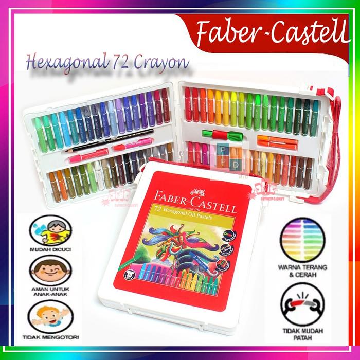 Crayon 72 Hexagonal Oil Pastel Faber Castell / Crayon Oil Pastel FaberCastell 72 Warna