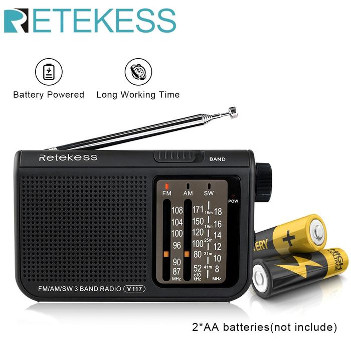 Retekess V117 Transistor Radio AM FM Analog Radio gelombang pendek