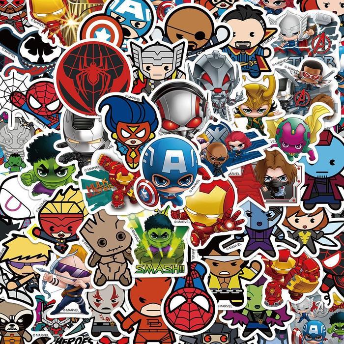 Stiker Marvel / Stiker Superhero / Stiker Avengers untuk Laptop, Tumblr, Skateboard