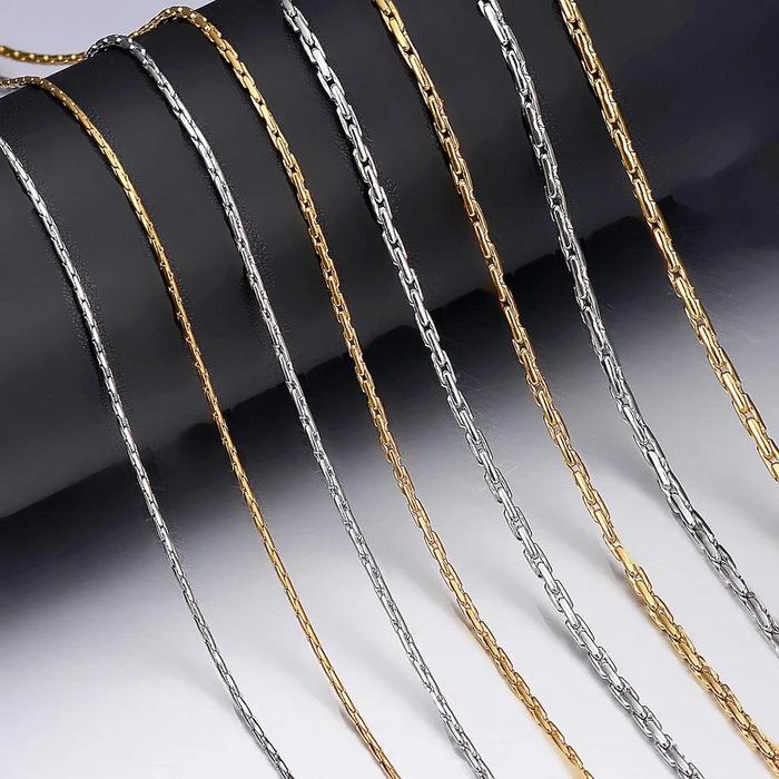 Rantai kalung 45cm 60cm model tube chain Titanium Anti Karat Stainless 316L gold silver emas mas put