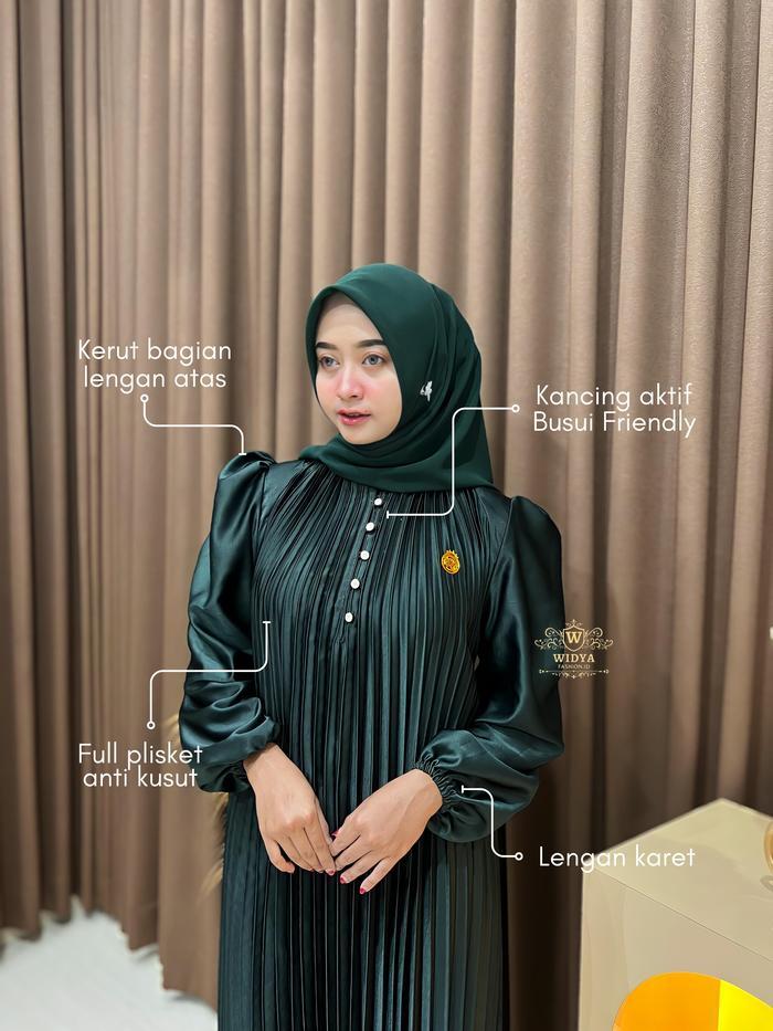 Widya Fashion.Id - Kayla Dress - Pakaian Muslim Wanita - Gamis Mewah Lebaran Syari Maxi Pesta Pasti 