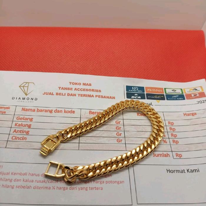 GELANG TANGAN RANTAI WANITA LAPIS EMAS MUDA