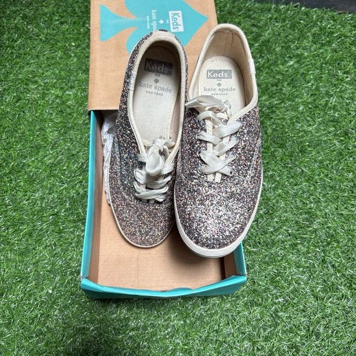 Keds x Kate Spade Glitter Silver Preloved size 35
