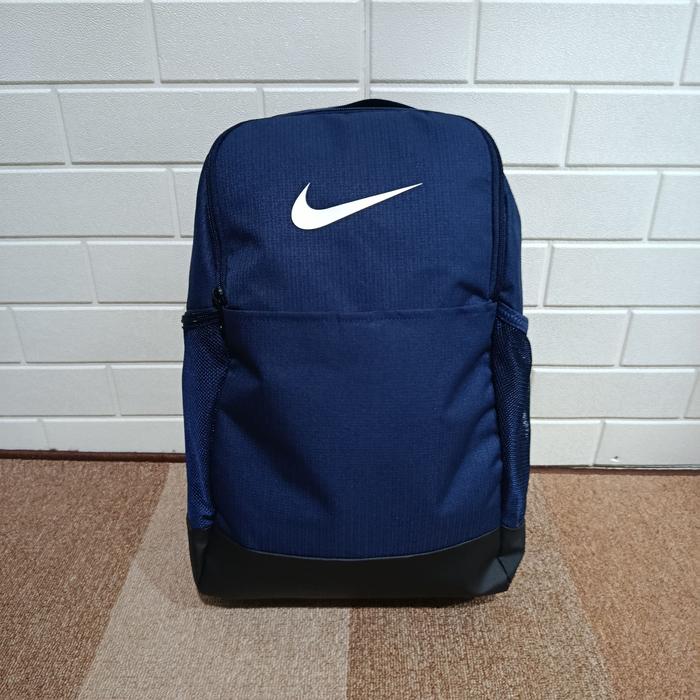 Tas Nike Brasilia 9.5 Training Backpack 24L Navy Tas Sporty Pria Wanita Biru Tua Original Branded Un