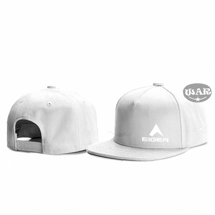 Topi Snapback Eiger Little White Premium hat pria distro original import 100% warna Putih | Kekinian