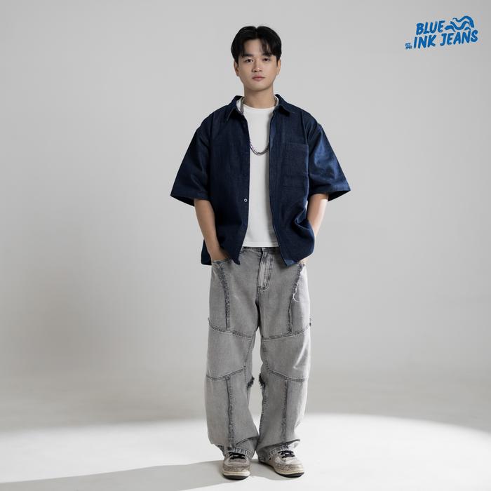 Blue Ink Jeans - Bridge Jeans - Celana Jeans Pria Wide Leg Oversize Korean Style